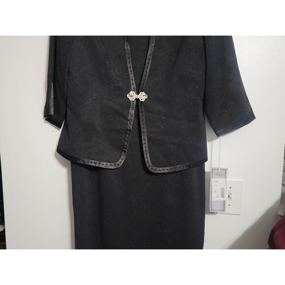 TALLY TAYLOR BLACK DRESS SUIT NEW WITH TAG SIZE 12 LINED - Picture 2 of 13